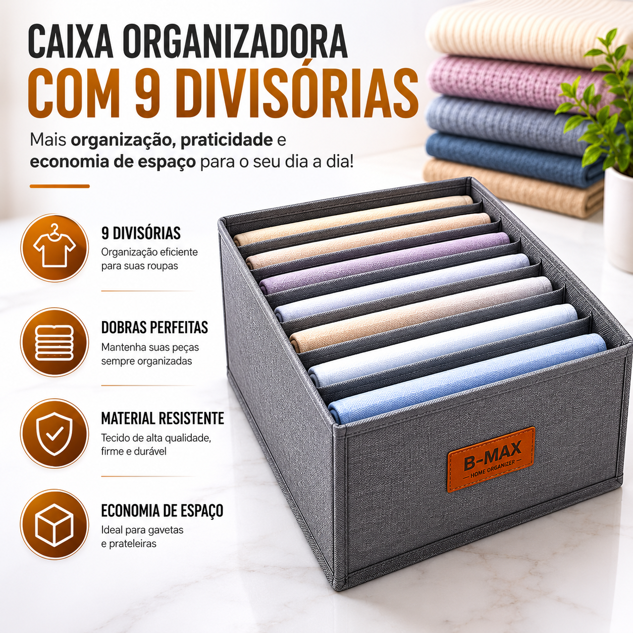 Caixa Organizadora com 9 Divisórias