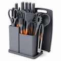 Kit Cozinha Completo 19 Peças Silicone Cinza