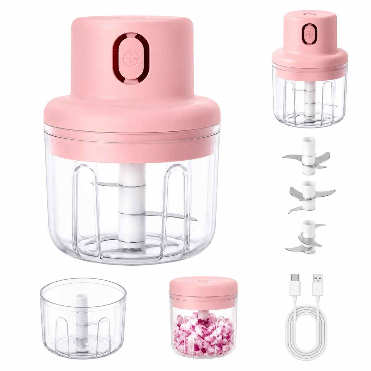 Mini Processador Elétrico Recarregável 250ml
