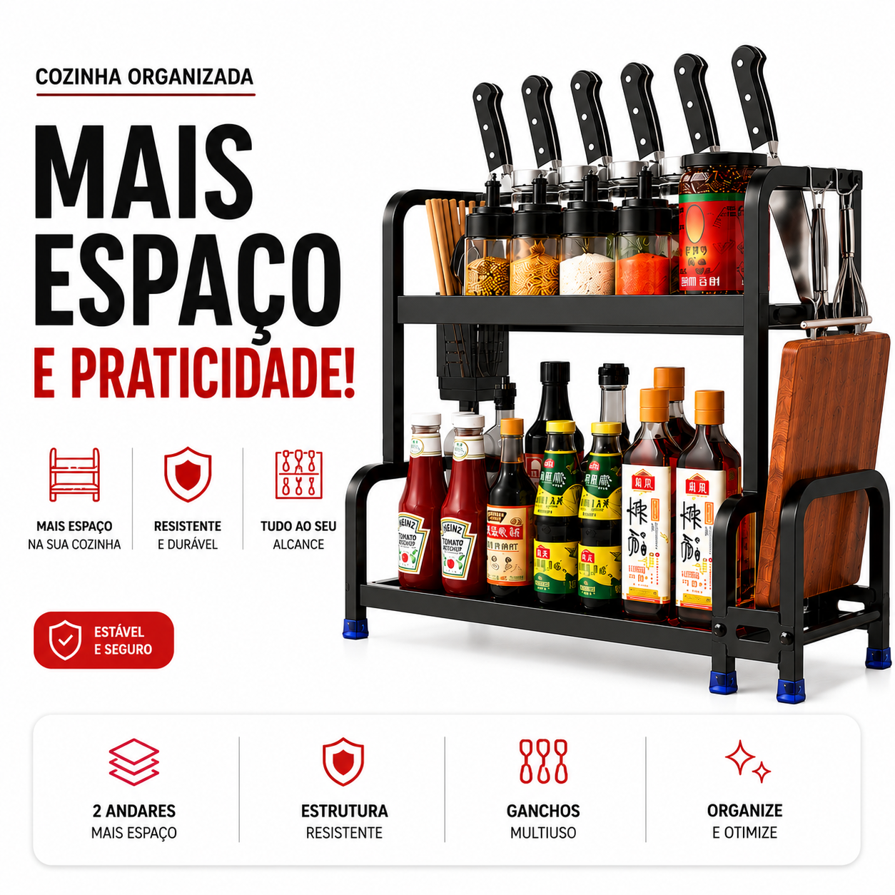 Organizador de Bancada 2 Níveis Premium